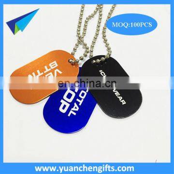 Anodized Cheap Blank Aluminum Dog Tags With Silicone And Keychains