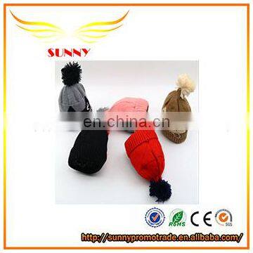 Hot sale embroidered wool winter beanie knitted hats for women