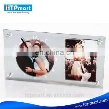 Fashinal Sublimation Mirror Side Glass Clock Photo Frame of Fast Delivery