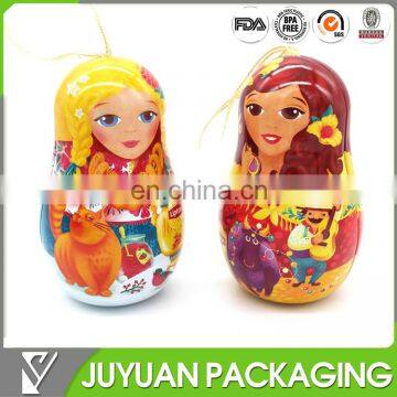 High Quality nesting tin doll / gift tin for packaging