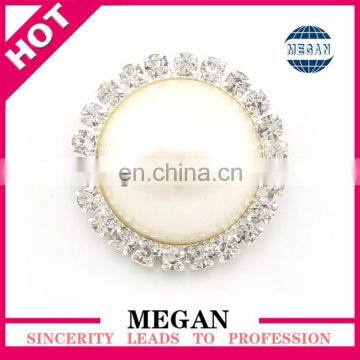 Magnetic wedding decoration ribbon button rhinestone pearl button for wedding invitations