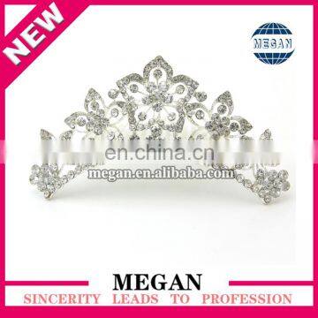 Women Wedding Crystal Flower Tiara Rhinestone Handmade Hair Crown