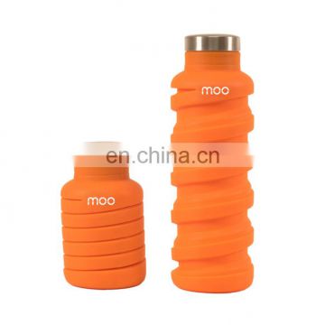 Retractable portable folding cup for anti-fall and casual riding with environmentally friendly silicone material