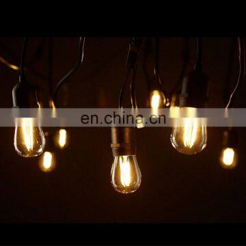 Connectable Garden Party Patio Cafe Black Cable With E27 Hanging Socket Lamp LED Globe Outdoor Led Bulb Light Strings photo-2