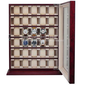 30 Capacity Floor Standing Vertical Wooden Watch Display Box For Watch Shop