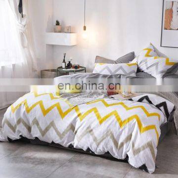 I@home Ins Nordic White Striped Print Cotton Duvet Bedsheets Bedding Set photo-5
