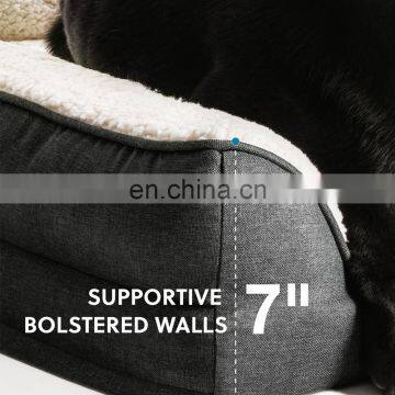 2020 Nwe Style Custom Soft Comfortable Designer Premium Upholstered Calming Orthopedic Dog Sofa Pet Beds photo-3