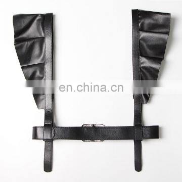 TWOTWINSTYLE Women's PU Belt Lace Up Adjustable Patchwork Ruffle Metal Buckle Accessories photo-2