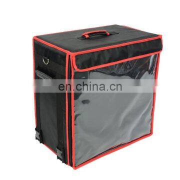 Customized High Quality Large Capacity Durable Black Thermal Waterproof Cooler Backpack Food Delivery Bag