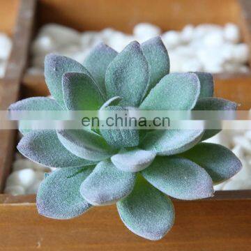 Production of flocking succulent plant simulation flower head flower accessories fake succulent plastic flower decorative plant