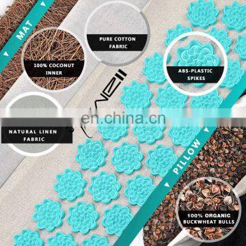Harbour Organic Hemp Reflexology Acupressure Mat Set Neck Pillow