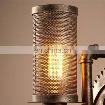 Retro Industrial Rusty Brass Wheel Vintage Lamp Chandelier for Bar photo-7