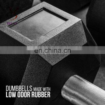Rubber Hex Dumbbells Fully Knurled Handle photo-4