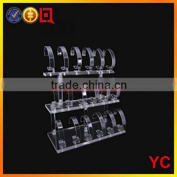 Various level transparent acrylic watch rack