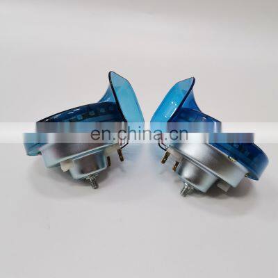 Supplier High and Low Tone Flashing Warning Blue Electronic Motorcycle Car Snail Horn With Led