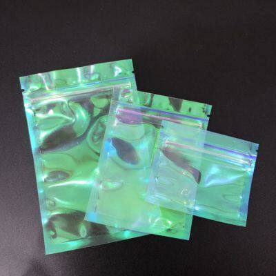 Gold Color Gift Cosmetic Bag Plastic Transparent Packaging Bags Clear Holographic Eyelash Packaging photo-2