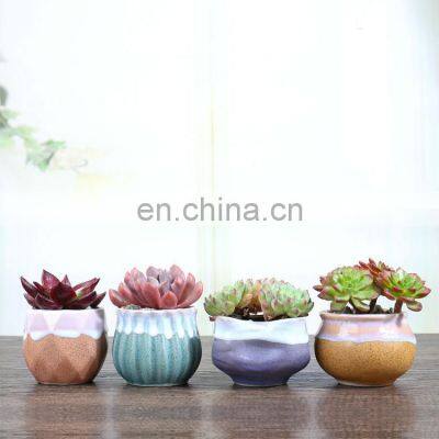 Glazed ceramic modern minimalist macaron succulent small flower pot desktop potted plant