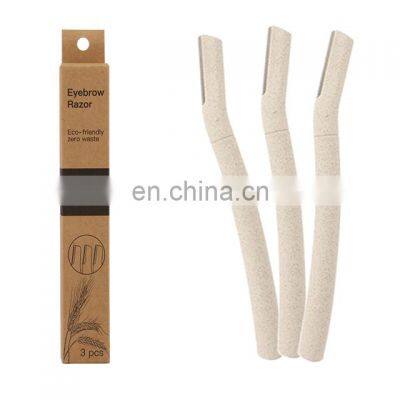 Disposable hotel supplies Private Label Eco Friendly easy to carry light eyebrow razor