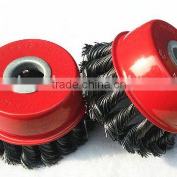 twist knot steel wire cup brush