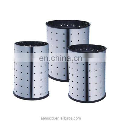 low cost stainless steel trash can with punch hole