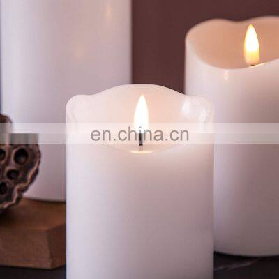 Bullet Wick White Ivory Wax Set Above 500H On Flickering Flameless Battery Pillar LED Candles Lights