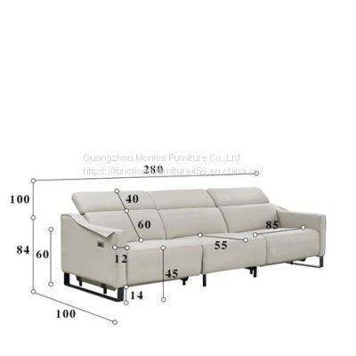 Modern Minimalist First Layer Cowhide Living Room Sofa Armrest Creative Design Leather Functional Sofa Combination photo-4