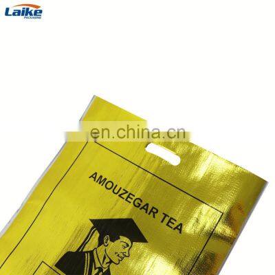 Eco Friendly Gold Foil Laminated Tea Packaging Seed Rice Wheat Flour pp Woven Sack Bag photo-2
