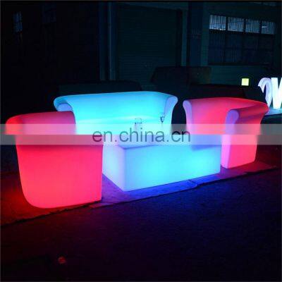 nightclub bar plastic led light leisure sofa glowing furniture arm chair led colorful party rental led bar sofa chair