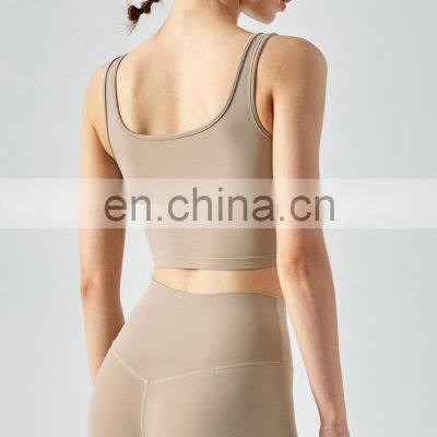 New Sexy U Back Gym Sports Yoga Bra Women Workout Exercise Wear Apparel Shockproof Fitness Running Bra Crop Top