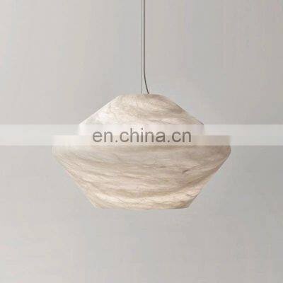 New Design Elegant Polygon Modern Home Living Room Indoor Alabaster Lights Nordic Led Marble Chandelier Pendant Light