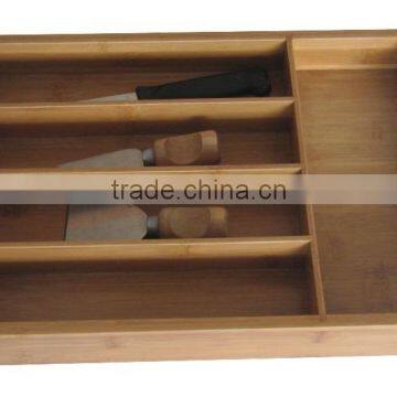 HuaYao Bamboo Flatware Cutlery Drawer Dividers for Utility Accessories Storage