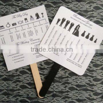 Wedding cardboard fan, advertisment paper fan with Cardboard Hand Fans