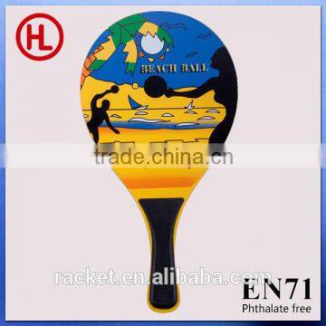 Promotional sports wooden beach paddle/beach racket colorized beach racket