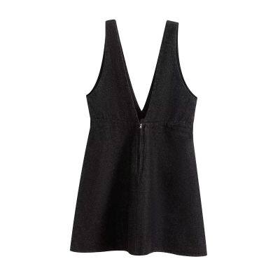 European and American Style Women's Clothing New Fashion Denim Wide Shoulder Lead Mini Dress for Women