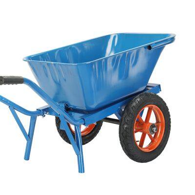 Construction Cement Dump Truck Cart Handling Unicycle Manual Double Wheel Handcart