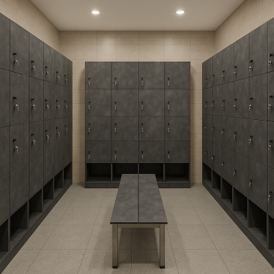 Compact Laminate Locker Z Shape Storage Cabinet HPL Locker