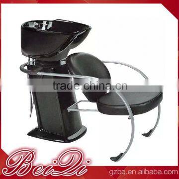 Simple style station beauty hair wash equipment,portable men's salon shampoo chair glass wash basin price