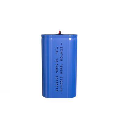 Wholesale Good Quality 18650 2500mAh 2S1P 7.4V 2500mAh Lithium Ion Battery Pack for Electric Power Tools Toys Fans