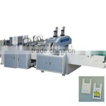 Double channels automatic T shirt bag making machine