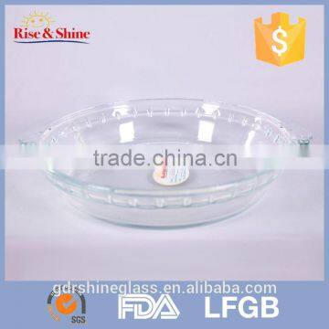 Round clear glass soup plate