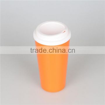 Wholesale Custom Cheap 450ml/16OZ Plastic Coffee Cup with PP Lid