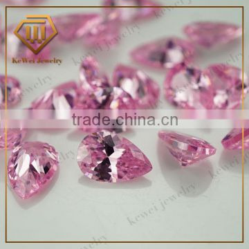 Wholesale 4*6 gemstone pear pink cubic zirconia