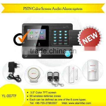 Easy operation alarm system with TFT color screen display 007TF rcm