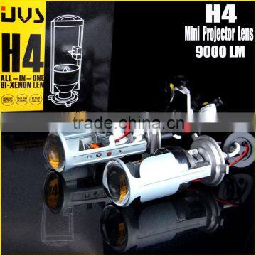 Only 4 Steps! Direct Install! All-in-one H4 Bi-Xenon Projector Lens Headlight, 12V 35W HID H4 4500LM Car Auto Headlight