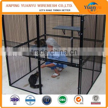 Black powder coated durable welded dog cage / dog kennel