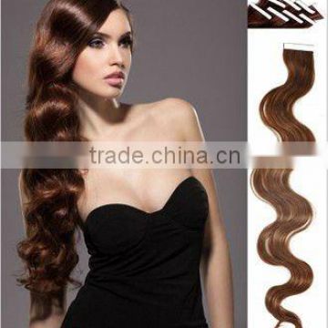 Hot Sale Skin Weft Hair Extension , Double Weft Hair Extensions Body Wave