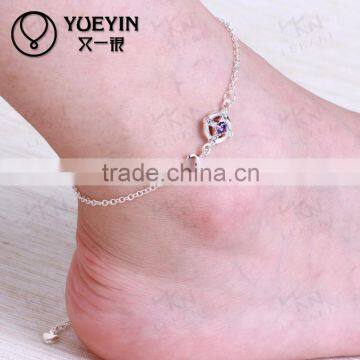 Adjustable Simple silver design charm ankle bracelet slave anklet anklets for women ladies                        
                                                Quality Choice