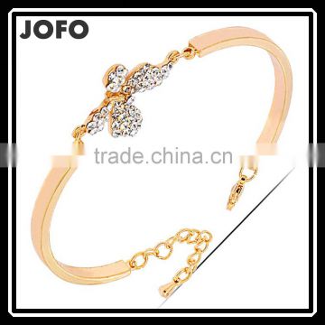 Lovely High Quality 18k Gold Plated Crystal Butterfly Female Bracelets & Bangles Fashion Jewelry