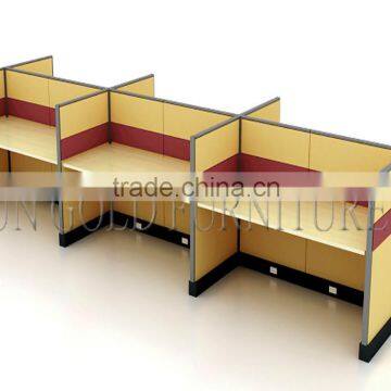 Modular 6 seats straight yellow office workstationpartition (SZ-WS147)