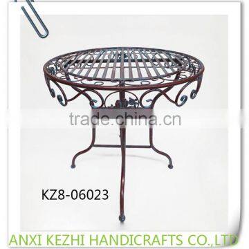 KZ8-060023 Antique Metal Iron Garden Round Table Coffee Shop Table